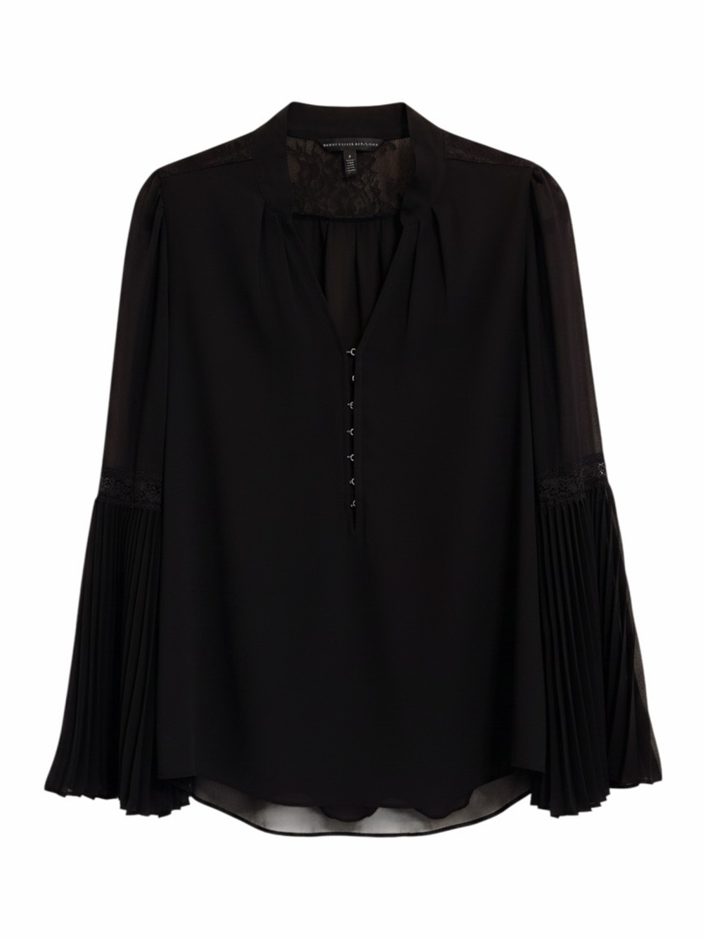 WHBM WHITE HOUSE BLACK MARKET Pleated Bell Sleeve Blouse